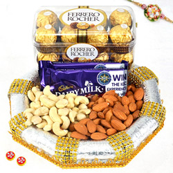 Chocolates & DryFruits with Rakhi 