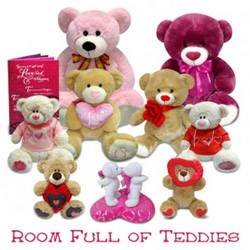 The classic symbol of happiness for years, selected for your loved ones. This combo includes 9 Large and Small Teddies along with a LOVE greeting card. So pamper your loved ones by gifting this ROOM FULL OF LOVE TEDDIES.(A101)
